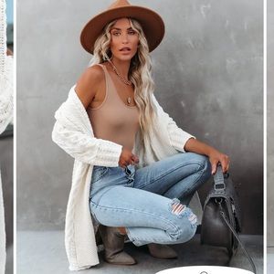 Corben Cotton Blend Cable Knit Cardigan